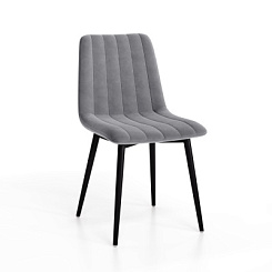 Стул Тибо (каркас черный нубук коллекции Lamb серый) Стул Тибо (каркас черный нубук коллекции Lamb серый)